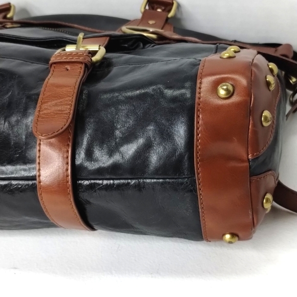 BCBG Large Satchel Shoulder Bag Crossbody Leather Black BCBGMaxAzria Barney's - Picture 8 of 13